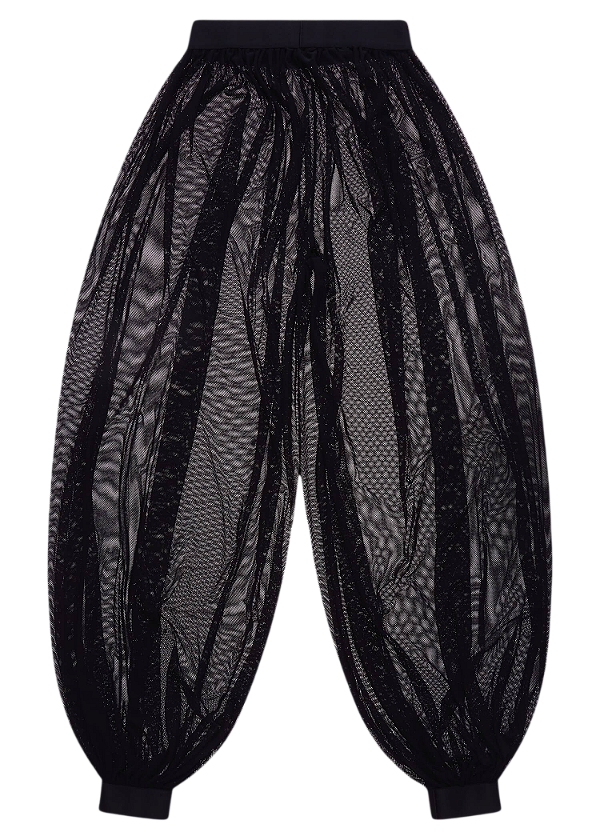 Calça de Tule Transparente Preto