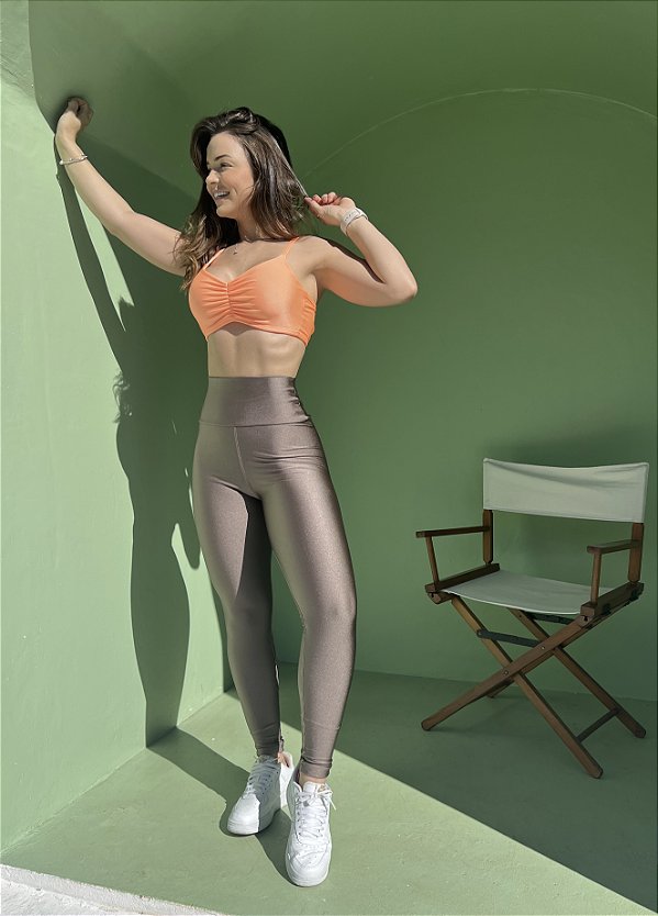 Calça Legging Academia 3D com tule lateral, cintura alta, zero