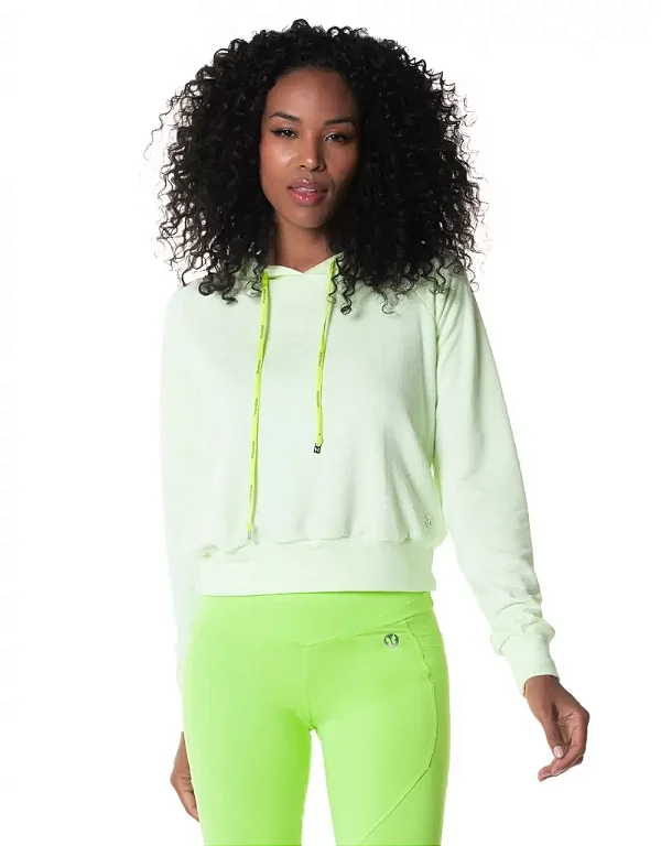 Blusa Manga Longa Yoga Amarelo Neon