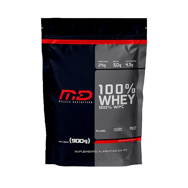 WHEY PROTEIN CONCENTRADO 100% REFIL (900g) – MD MUSCLE DEFINITION