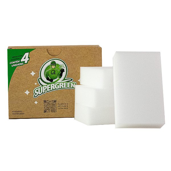 Kit Esponja Limpadora Mágica Supergreen Ákora (04 Unidades)
