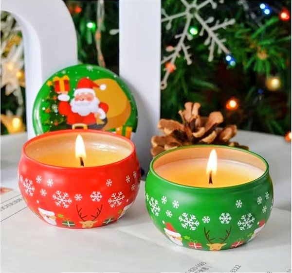 Vela Aromática na Lata Natalina - Lata 70g