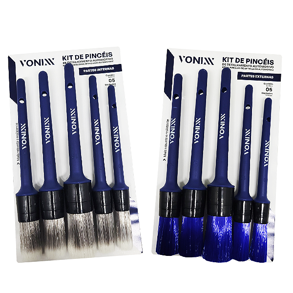 KIT 5 PINCEIS INTERNOS VONIXX + KIT 5 PINCEIS EXTERNOS VONIXX