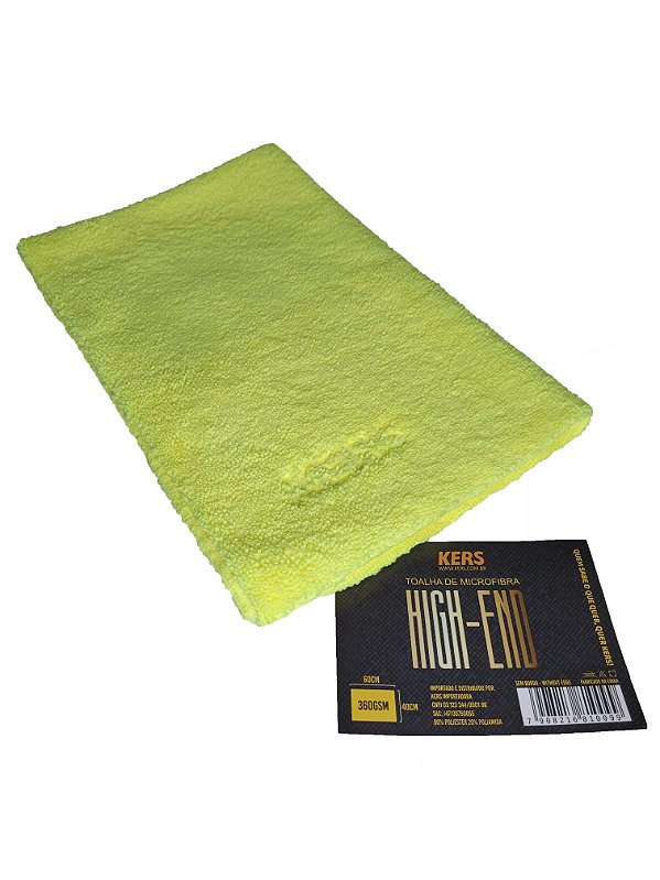 KERS TOALHA DE MICROFIBRA HIGH-END 40*60CM 360GSM AMARELA S/BORDA