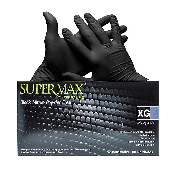 LUVA NITRILICA BLACK SUPERMAX  (XG)