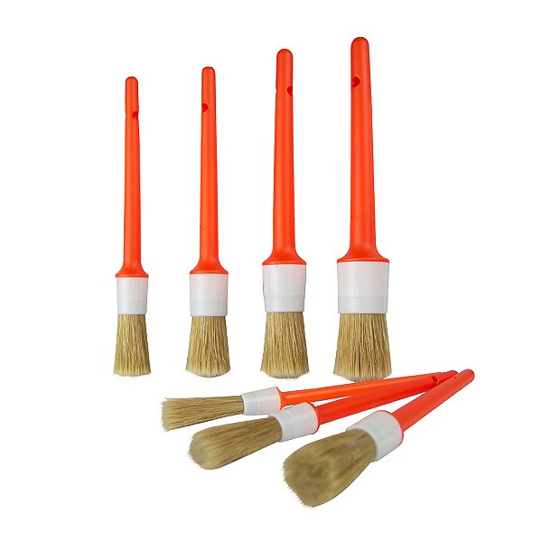 KIT DE PINCEIS PARA DETALHAMENTO 7 PECAS CERDA MISTAS KERS