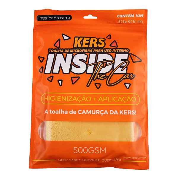 TOALHA DE MICROFIBRA PARA INTERIOR DO CARRO 30X30CM 500GSM KERS