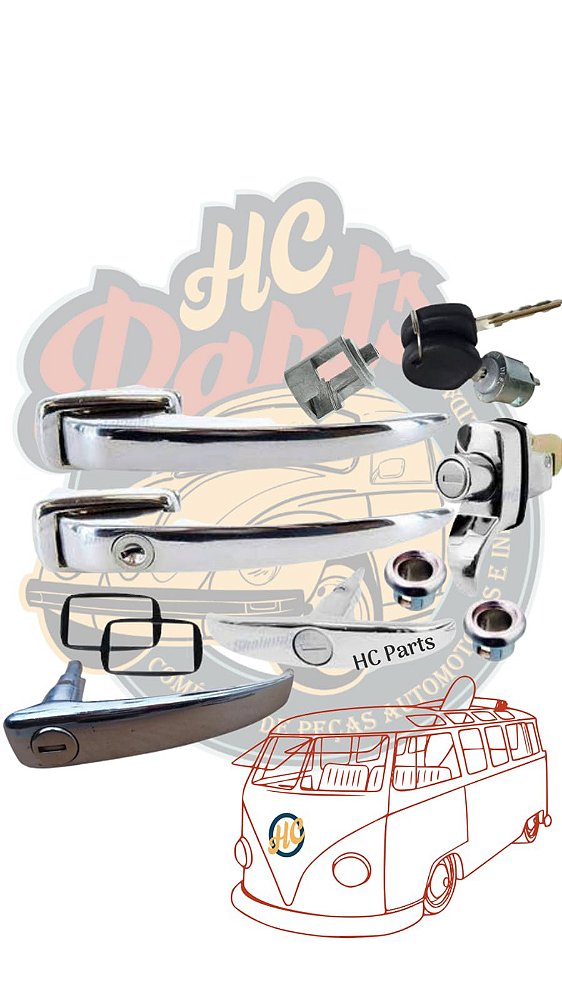 CONJUNTO DE MAÇANETAS UNIFICADAS | KOMBI ATÉ 1975