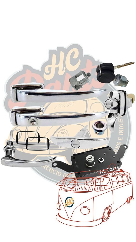 CONJUNTO DE MAÇANETAS UNIFICADAS | KOMBI ATÉ 1975