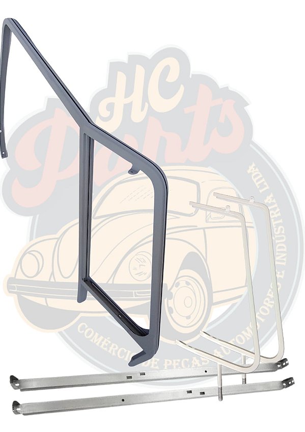 PAR CAJADO + BASE DO CAJADO + ARO DO QUEBRA-VENTO PARA KOMBI ANTIGA ATÉ 1975 (PINTURA)