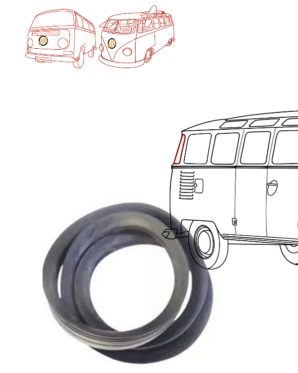 BORRACHA JANELA CANTO CURVO S/LADO | KOMBI ATÉ 97