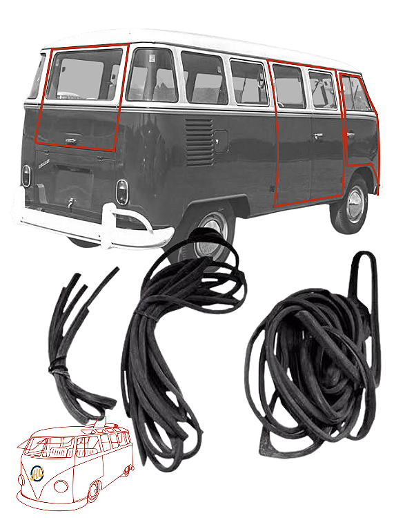 JOGO DE BORRACHA DAS PORTAS DIANTEIRA, MEIO E MALA | KOMBI ATÉ 75