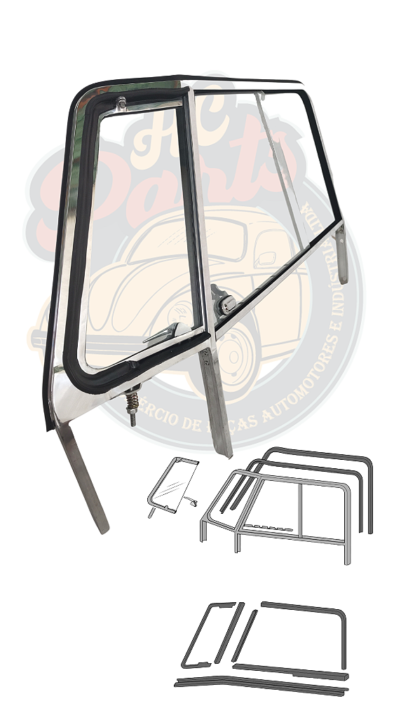 CAJADO COMPLETO MONTADO | POLIDO | KOMBI ATÉ 1975- PAR