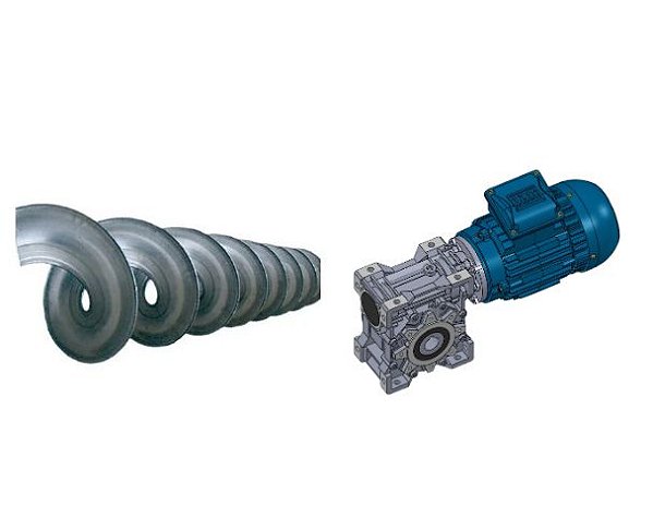Helicoide Ø128x48x128 DIR x 5 metros + Motorredutor 1,5CV