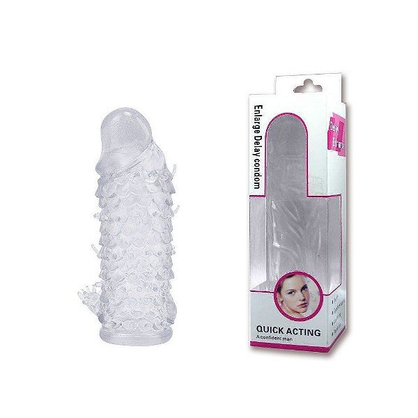 Capa Peniana Extensora em Silicone com Preenchimento na Ponta