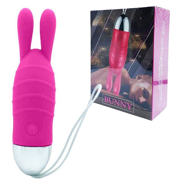 Cápsula Vibratória Em Formato de Coelho Com 12 Modos de Vibração Rosa