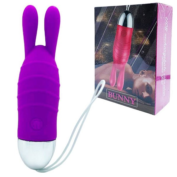 Cápsula Vibratória Em Formato de Coelho Com 12 Modos de Vibração Roxo
