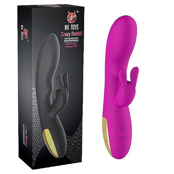 Vibrador Ponto G E Clitóris Recarregável 10 Modos de Vibração E 4 Níveis Roxo - CRAZY RABBIT