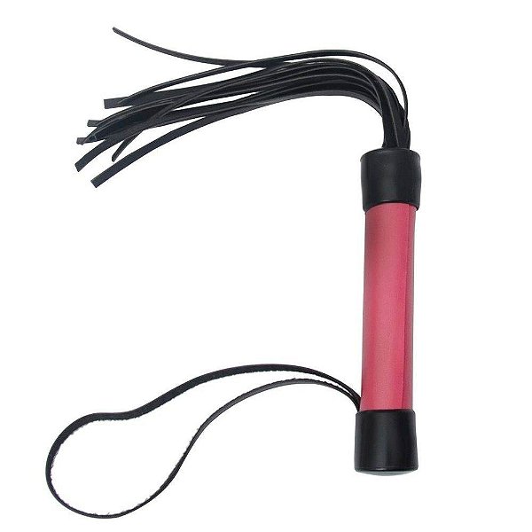 Chicote com 10 Tiras BDSM 40 Cm Pink - Dominatrixxx