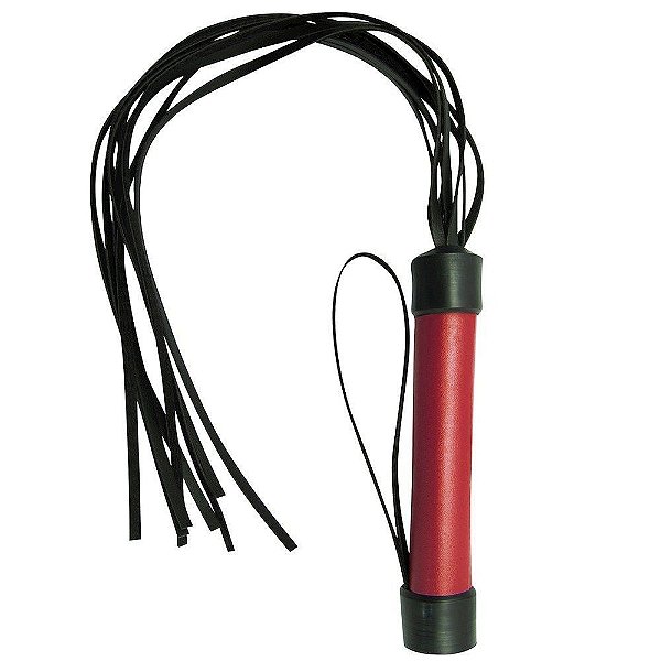 Chicote com 8 Tiras BDSM 40 CM Vermelho - DOMINATRIXXX
