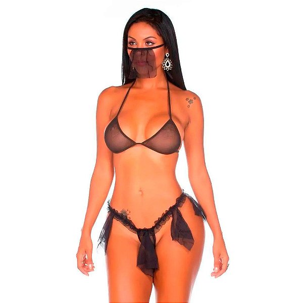 Fantasia Mini Odalisca Preto - Lingerie Pimenta Sexy