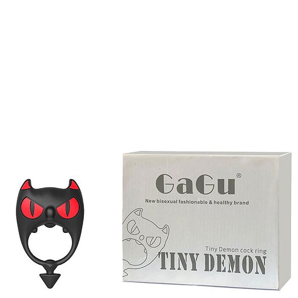 Anel Peniano Com Bullet E Vibração Preto - GAGU TINY DEMON COCK RING