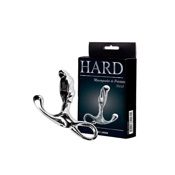 Massageador de Próstata Metal Cromado 12,5 X 3,5 Cm - HARD