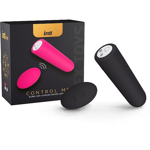 Bullet com Controle Remoto Sem Fio 9 Modos de Vibração Preto - Intt Control Me