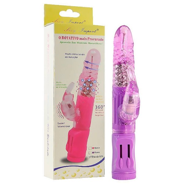 Vibrador Rotativo Estimulador de Clitóris Coelho Roxo - Jack Rabbit