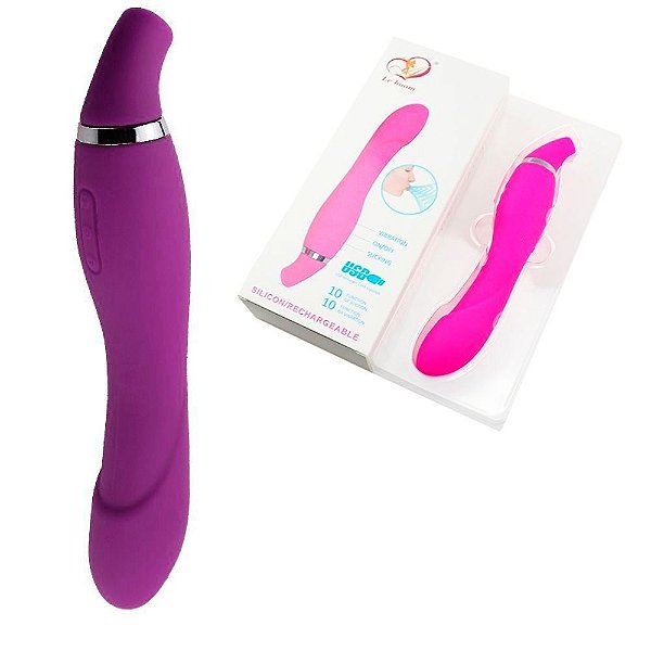 Vibrador Estimulador de Clitóris com 10 Modos de Vibração e Sucção Roxo - Le Boom
