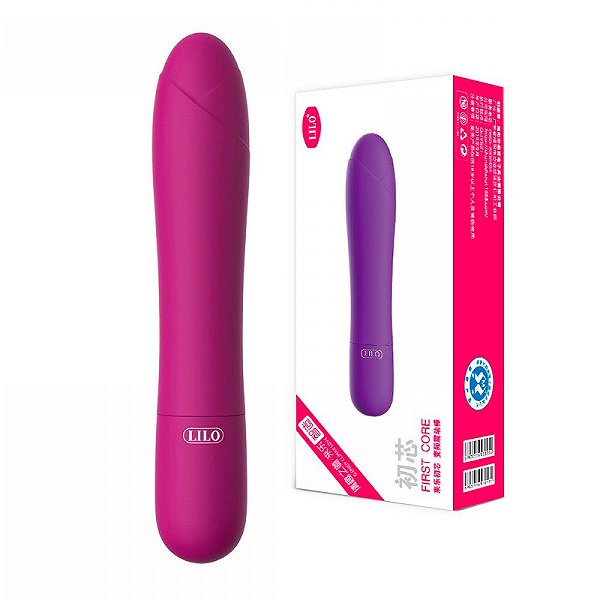 Mini Vibrador em Silicone Aveludado Com 5 Modos de Vibração Magenta - Lilo