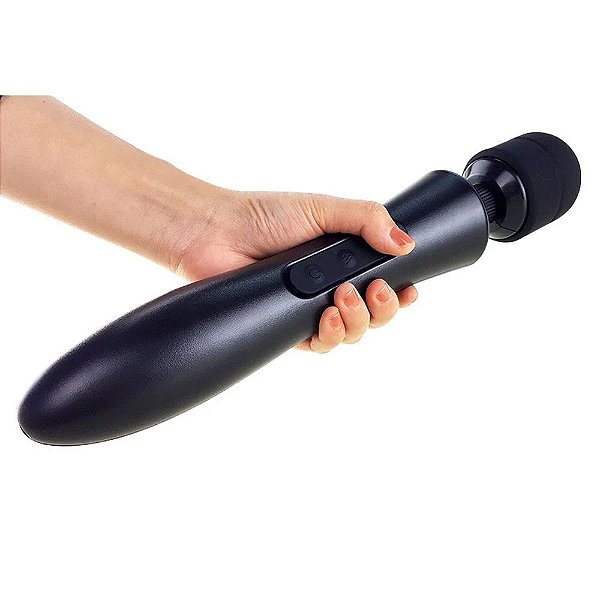 Super Varinha Mágica Com 20 Velocidades e 8 Frequências Preto - Massage Stick