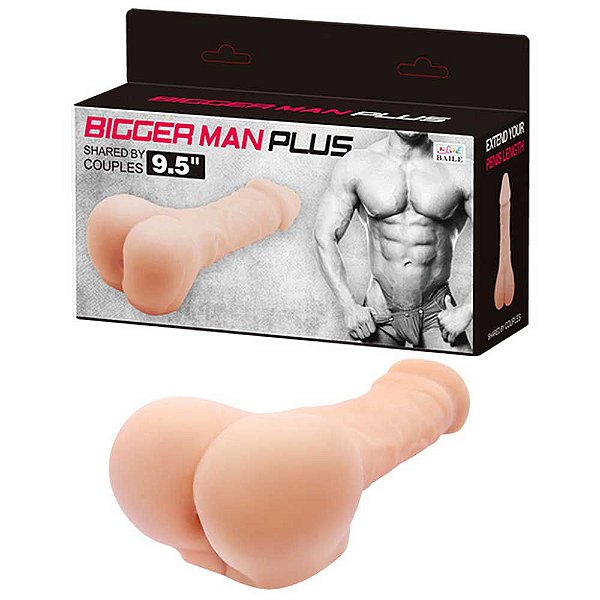 Masturbador e Capa peniana Formato Bumbum Masculino com Ânus Penetrável - Bigger Man Plus