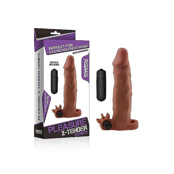 Capa Extensora com Vibro 18,5 x 4,3 cm - Lovetoy Pleasure X-Tender Series