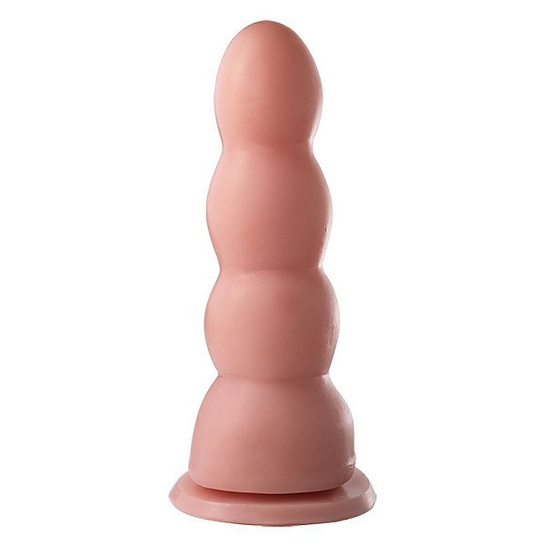 Plug Anal Com Esferas Gradativas Com Ventosa Claro 15,5 X 5 Cm