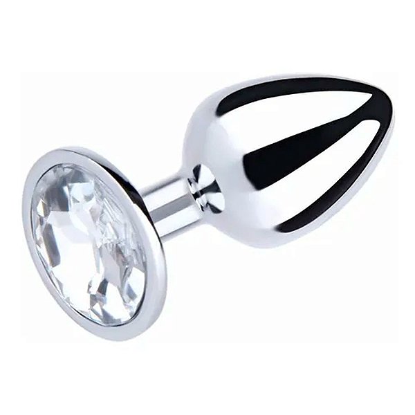 Plug Anal em Metal com Detalhe de Joia na Base Tamanho P 6,5 x 2,5 Cm