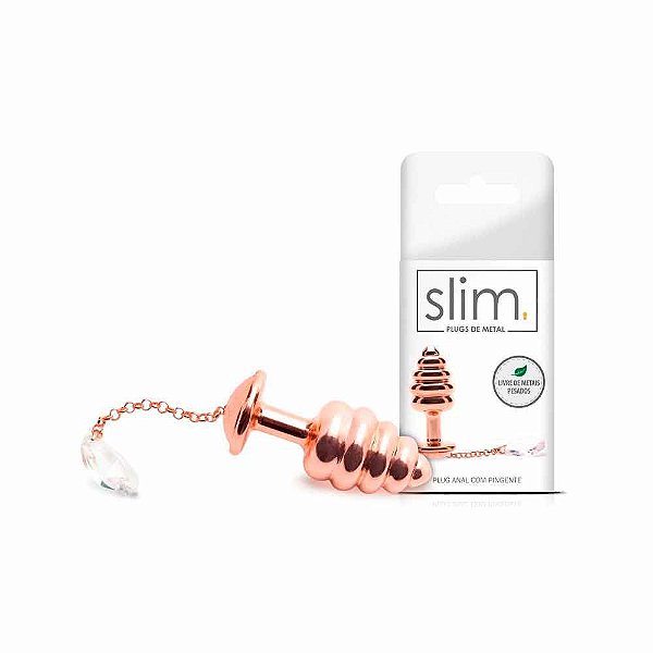 Plug Anal em Metal Anelado Ouro Rose com Pingente Linha Slim -  Sexy Fantasy