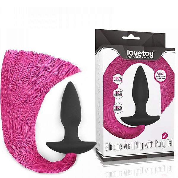 Plug Anal em Silicone Cauda de Pônei Rosa Plug With Pony Tail - Lovetoy