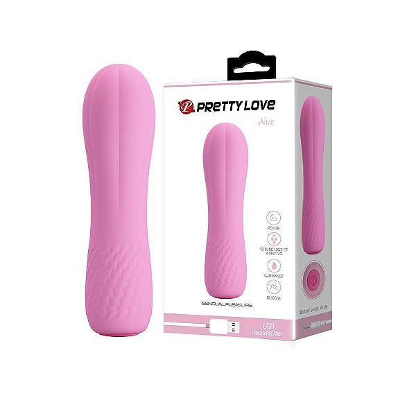 Vibrador Personal com Pónta Arredondada e 12 Vibrações - Pretty Love Alice