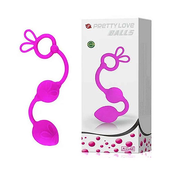 Plug Anal em Soft Touch com 2 Esferas em Tamanhos Gradativos 22,5 cm - Pretty Love Balls
