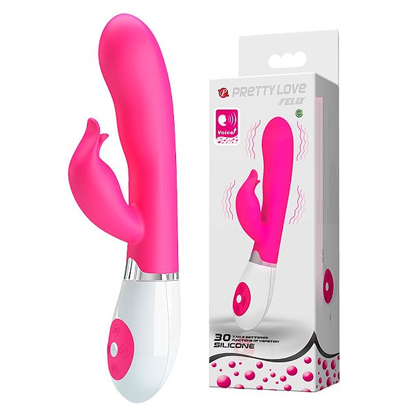 Vibrador com Estimulador de Clitóris com 30 Modos de Vibração - Pretty Love Felix