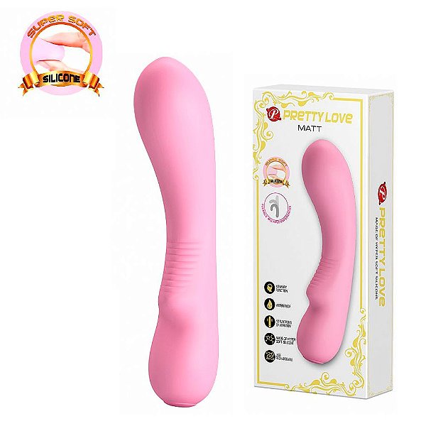 Vibrador Ponto G Silicone Flexível 12 Modos Vibração - Pretty Love Matt