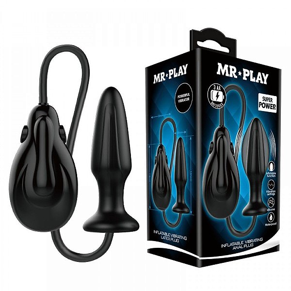 Plug Anal Inflável com Vibração Única e Controle Remoto - Pretty Love Mr Play Super Power