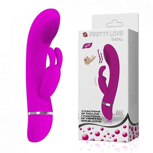 Vibrador Ponto G E Clitóris Rabbit 7 Modos Vibração - Pretty Love Sog
