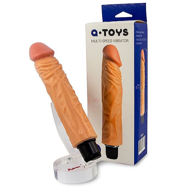 Pênis Realístico Glande, Veias e Vibração Multivelocidade 23 X 3 CM - Intt Toys