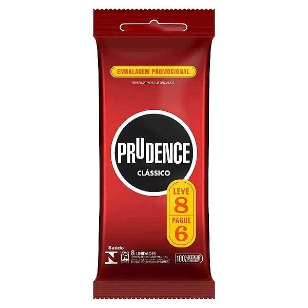 Preservativo Tradicional Leve 8 Pague 6 Unidades - Prudence Clássico