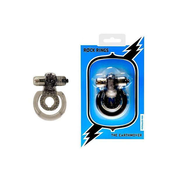 Anel Peniano Duplo com Estimulador de Clítoris e Vibração Única - Rock Rings The Earthmover