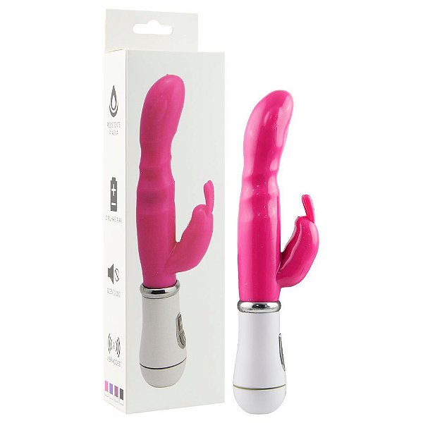 Vibrador Estimulador de Clitóris Formato de Coelho 8 Modos de Vibração Rosa