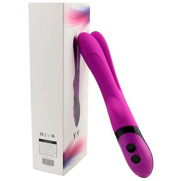 Vibrador Duplo Estimulador de Ponto G Com 7 Modos De Vibração Roxo