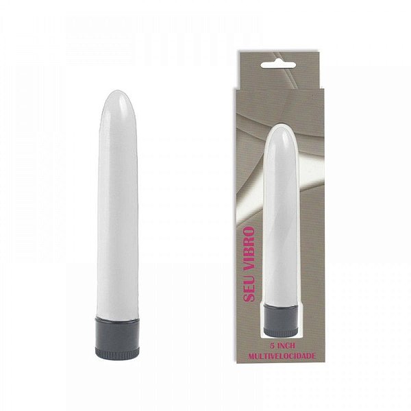 Vibrador Personal com Vibração Multivelocidade Branco 13 x 2,5 cm
